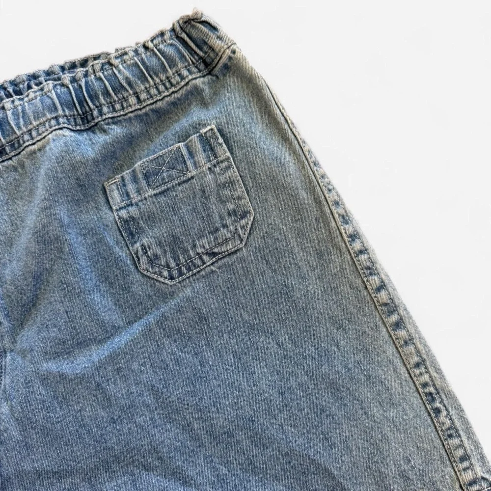 Vintage 90s Faded Glory denim shorts with drawstring - Picture 3 of 4
